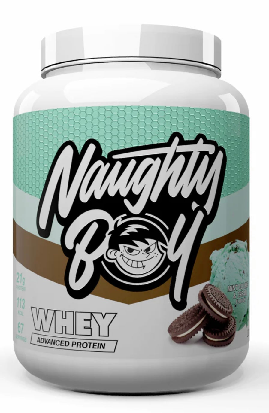 Naughty Boy whey mint choc cookies single serving (30g)