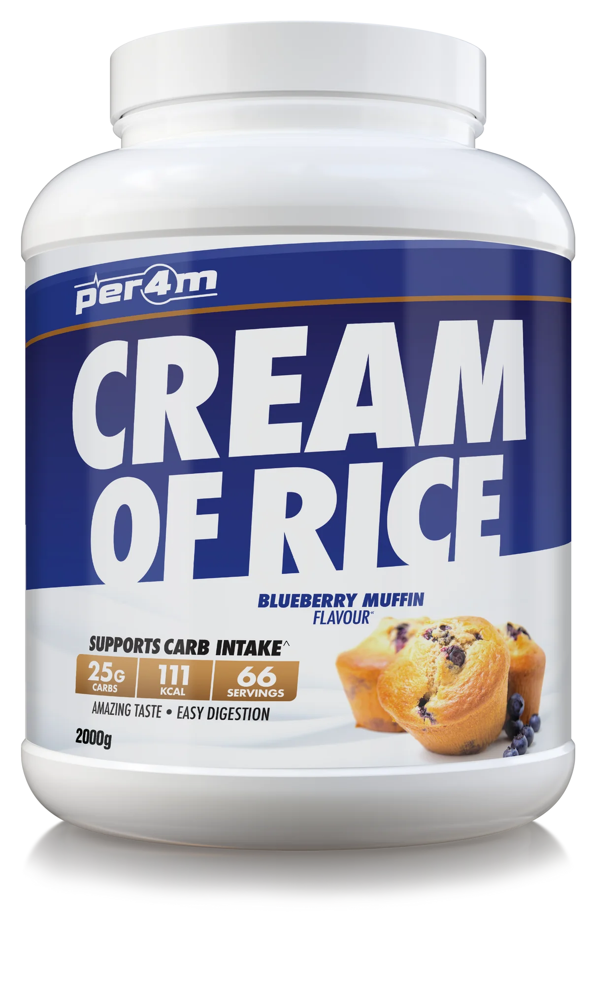 PER4M cream of rice, blueberry muffin single serving (30g)