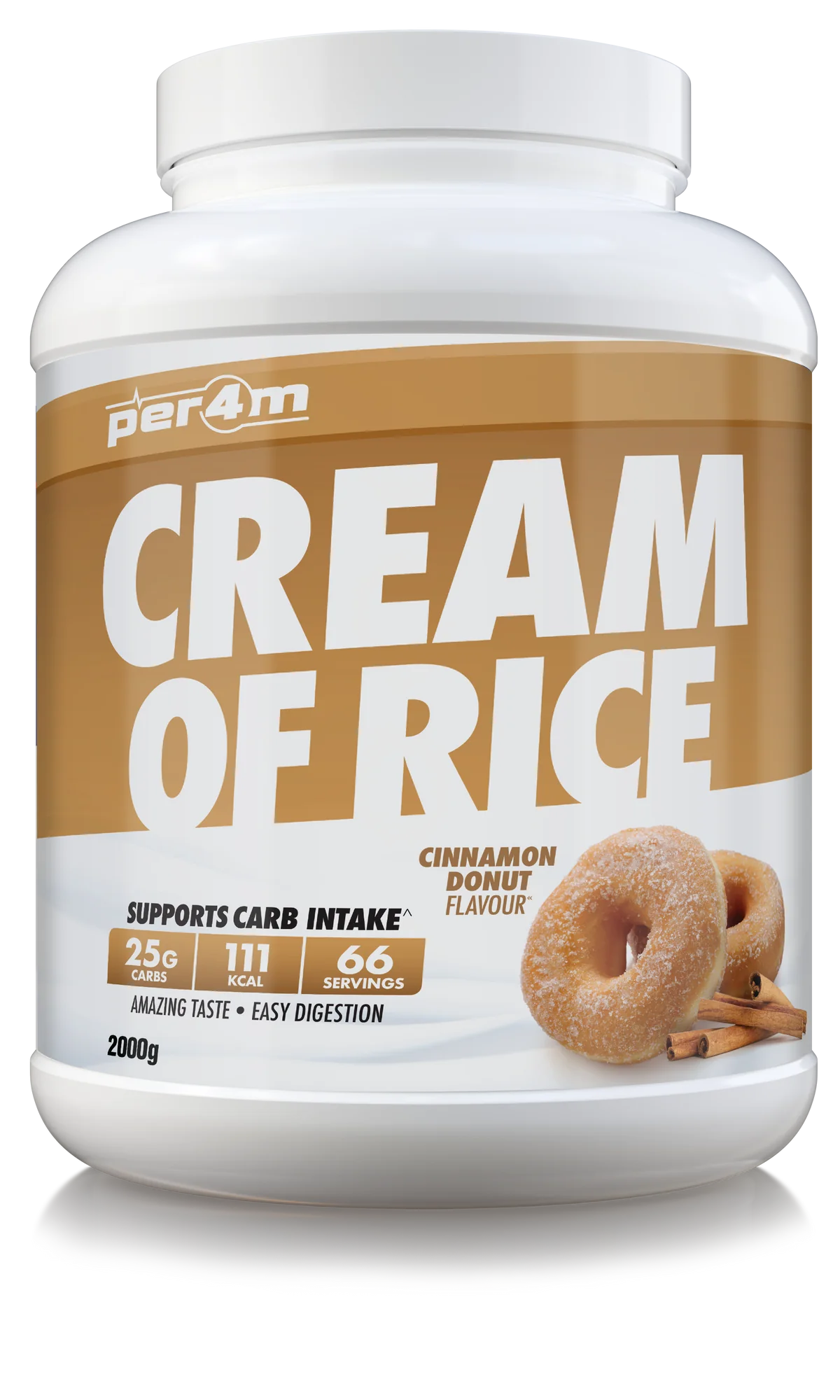 PER4M cream of rice, cinnamon donut single serving (30g)