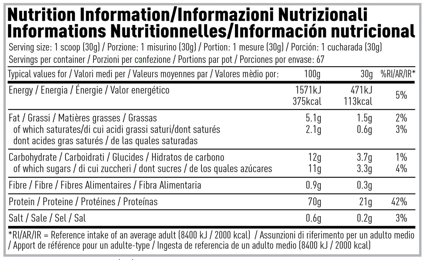 Per4m White choc hazelnut single serving (30g)